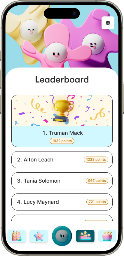 Live event leaderboard